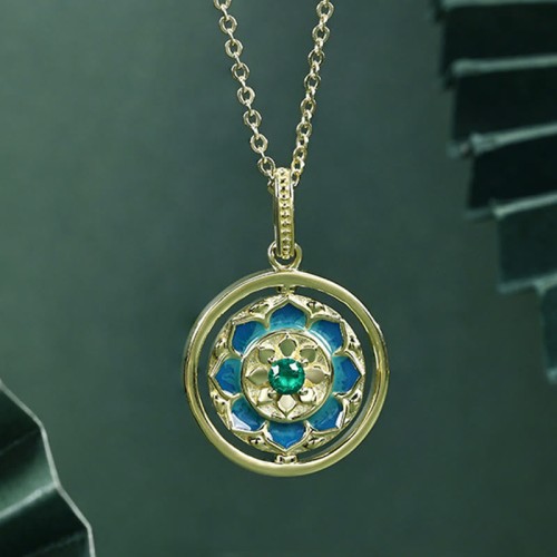 Sterling Silver Lotus Flower Enlightenment Rotatable Pendant Sterling Silver Lotus Flower Enlightenment Rotatable Pendant