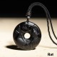 Black Obsidian Peace Buckle Strength Necklace Pendant Black Obsidian Peace Buckle Strength Necklace Pendant