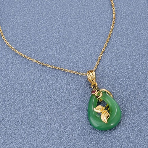 Jade Oval Blessing Fortune Necklace Jade Oval Blessing Fortune Necklace