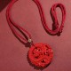 Year of the Dragon Cinnabar Copper Coin Necklace Year of the Dragon Cinnabar Copper Coin Necklace