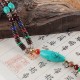 Wenge Wood Turquoise Stone Calm Necklace Pendant