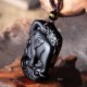 Black Obsidian Elephant Protection Key Chain Necklace Pendant