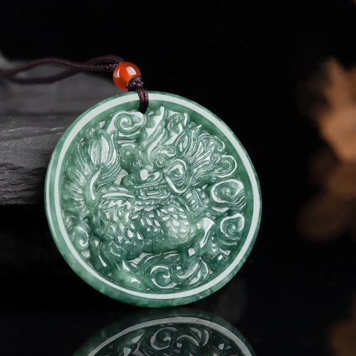 Natural Jade Kirin Abundance Necklace