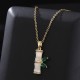 18K Gold Plated Chalcedony Bamboo Rhinestone Necklace 18K Gold Plated Chalcedony Bamboo Rhinestone Necklace