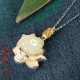 White Jade Lotus Flower Happiness Necklace White Jade Lotus Flower Happiness Necklace