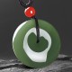 Round Jade Peace Buckle Prosperity String Necklace