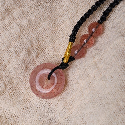 Strawberry Quartz Chalcedony Healing Necklace Pendant Strawberry Quartz Chalcedony Healing Necklace Pendant