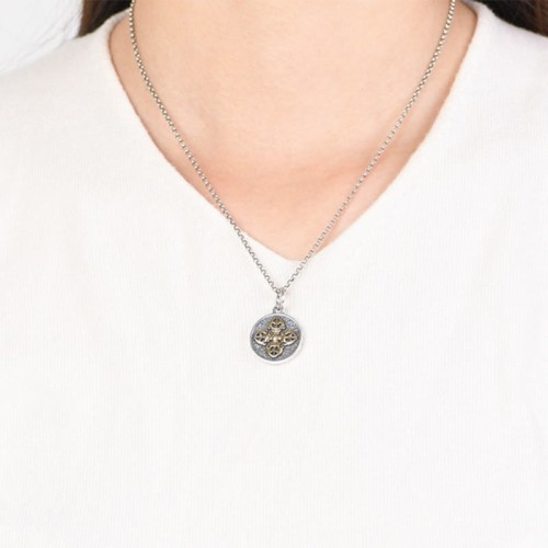 925 Sterling Silver Double Dorje Vajra Necklace 925 Sterling Silver Double Dorje Vajra Necklace