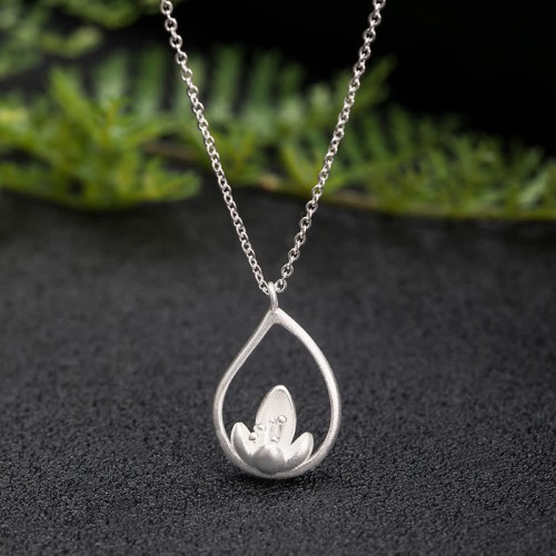 Sterling Silver Lotus Flower Enlightenment Necklace Sterling Silver Lotus Flower Enlightenment Necklace