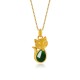 Green Chalcedony Fox Courage Necklace Pendant Green Chalcedony Fox Courage Necklace Pendant