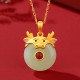 925 Sterling Silver Dragon Year Jade Protection Necklace Pendant 925 Sterling Silver Dragon Year Jade Protection Necklace Pendant