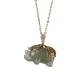 925 Sterling Silver Jade Elephant Blessing Necklace