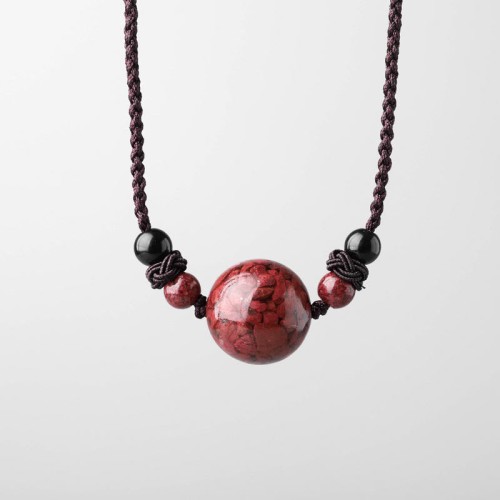 Cinnabar Stones Bead Necklace Cinnabar Stones Bead Necklace