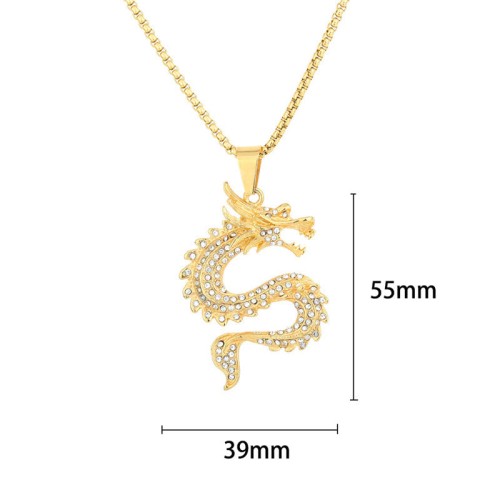 Chinese Zodiac Dragon Zircon Protection Necklace Chinese Zodiac Dragon Zircon Protection Necklace