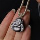 Silver Sheen Obsidian Laughing Buddha Protection Pendant