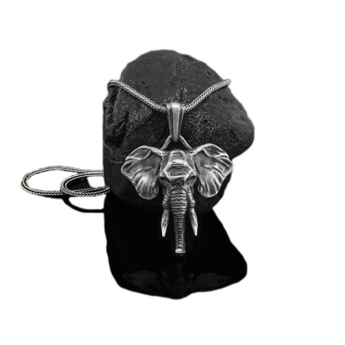 Elephant Pewter Titanium Strength Necklace Pendant