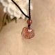 Strawberry Quartz Cat Paw Healing Necklace Strawberry Quartz Cat Paw Healing Necklace