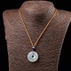 Round White Agate Luck Necklace Pendant