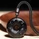 Black Obsidian Peace Buckle Strength Necklace Pendant Black Obsidian Peace Buckle Strength Necklace Pendant
