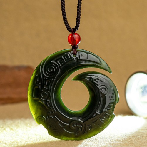 Hetian Cyan Jade Success Necklace Pendant