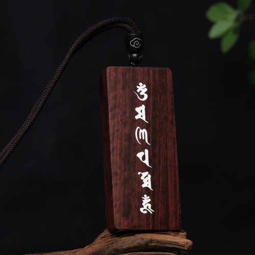 999 Silver Red Sandalwood Ebony Om Mani Padme Necklace 999 Silver Red Sandalwood Ebony Om Mani Padme Necklace