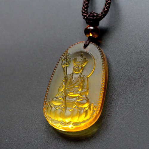 Ksitigarbha Buddha Liuli Serenity Necklace Ksitigarbha Buddha Liuli Serenity Necklace
