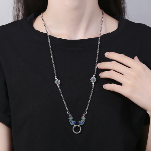 Phoenix Lotus Flower Luck Protection Necklace