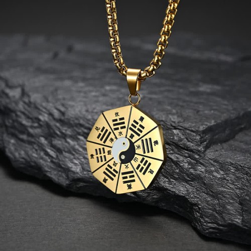 Bagua Yin Yang Titanium Steel Balance Necklace Bagua Yin Yang Titanium Steel Balance Necklace