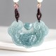 Natural Jade Peony Flower Luck Necklace Natural Jade Peony Flower Luck Necklace
