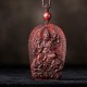 Chinese Zodiac Buddha Red Sandalwood Lotus Necklace