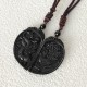 Black Obsidian Dragon Phoenix Protection Necklace