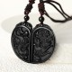 Black Obsidian Dragon Phoenix Protection Necklace