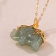 925 Sterling Silver Jade Elephant Blessing Necklace