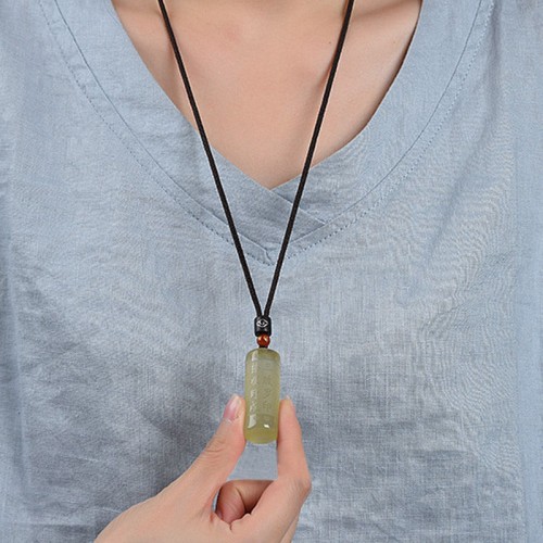 Citrine Heart Sutra Happiness Necklace Pendant Citrine Heart Sutra Happiness Necklace Pendant