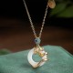 Dragon Year Hetian White Jade Success Necklace Pendant