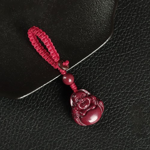 Laughing Buddha Cinnabar Blessing Pendant Keychain Laughing Buddha Cinnabar Blessing Pendant Keychain
