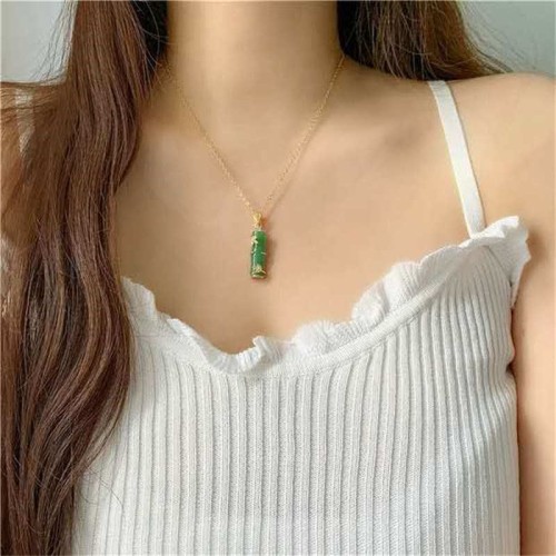 White Jade Bamboo Luck Necklace Pendant White Jade Bamboo Luck Necklace Pendant