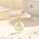 925 Silver Ginkgo Leaf Chalcedony Fu Character Necklace 925 Silver Ginkgo Leaf Chalcedony Fu Character Necklace