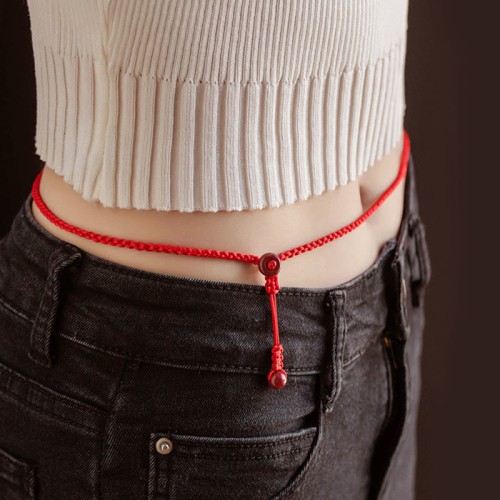 Natural Cinnabar Calm Blessing Belly Chain Natural Cinnabar Calm Blessing Belly Chain