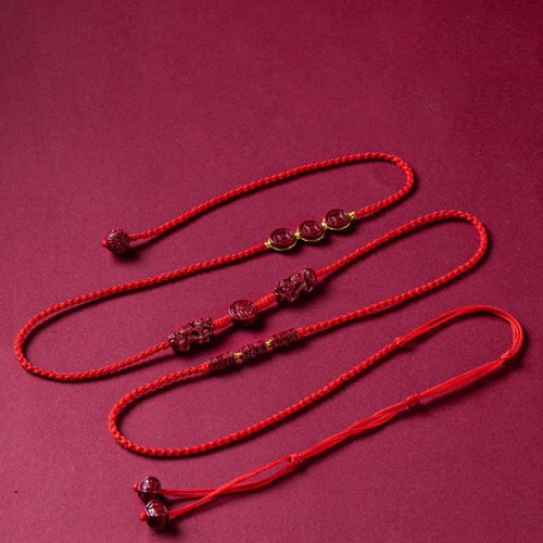 Natural Cinnabar PiXiu Blessing Belly Chain Natural Cinnabar PiXiu Blessing Belly Chain