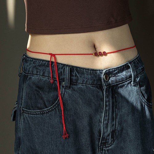 Natural Cinnabar PiXiu Blessing Belly Chain Natural Cinnabar PiXiu Blessing Belly Chain