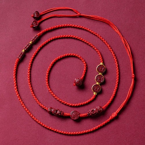 Natural Cinnabar PiXiu Blessing Belly Chain Natural Cinnabar PiXiu Blessing Belly Chain