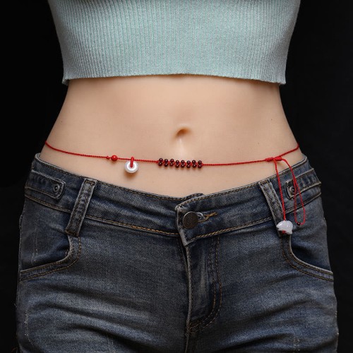 Zodiac Garnet Peace Buckle Blessing Belly Chain Zodiac Garnet Peace Buckle Blessing Belly Chain