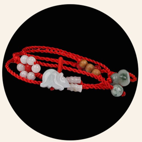 Zodiac Peach Wood Blessing Belly Chain Zodiac Peach Wood Blessing Belly Chain