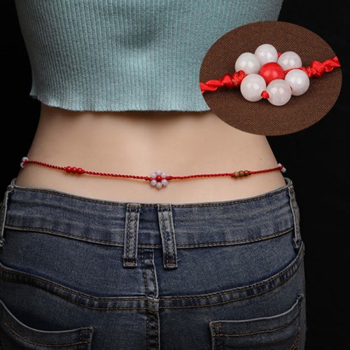 Zodiac Peach Wood Blessing Belly Chain Zodiac Peach Wood Blessing Belly Chain