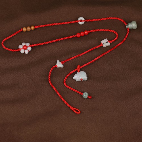 Zodiac Peach Wood Blessing Belly Chain Zodiac Peach Wood Blessing Belly Chain
