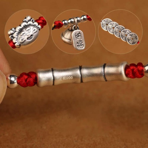 999 Silver Blessing Red String Belly Chain 999 Silver Blessing Red String Belly Chain