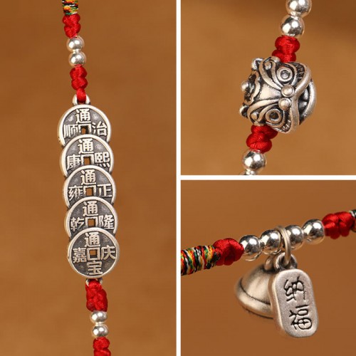 999 Silver Blessing Red String Belly Chain 999 Silver Blessing Red String Belly Chain