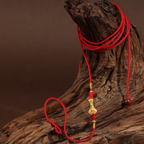 Buddha Stone 999 Gold Red String Belly Chain
