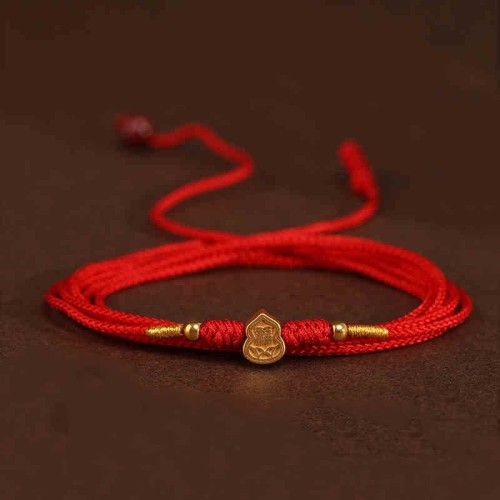 Buddha Stone 999 Gold Red String Belly Chain